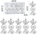 Christmas Decorations - Christmas Decorations - Painted Candy Christmas Tree Decorations - Silver (5 per box)