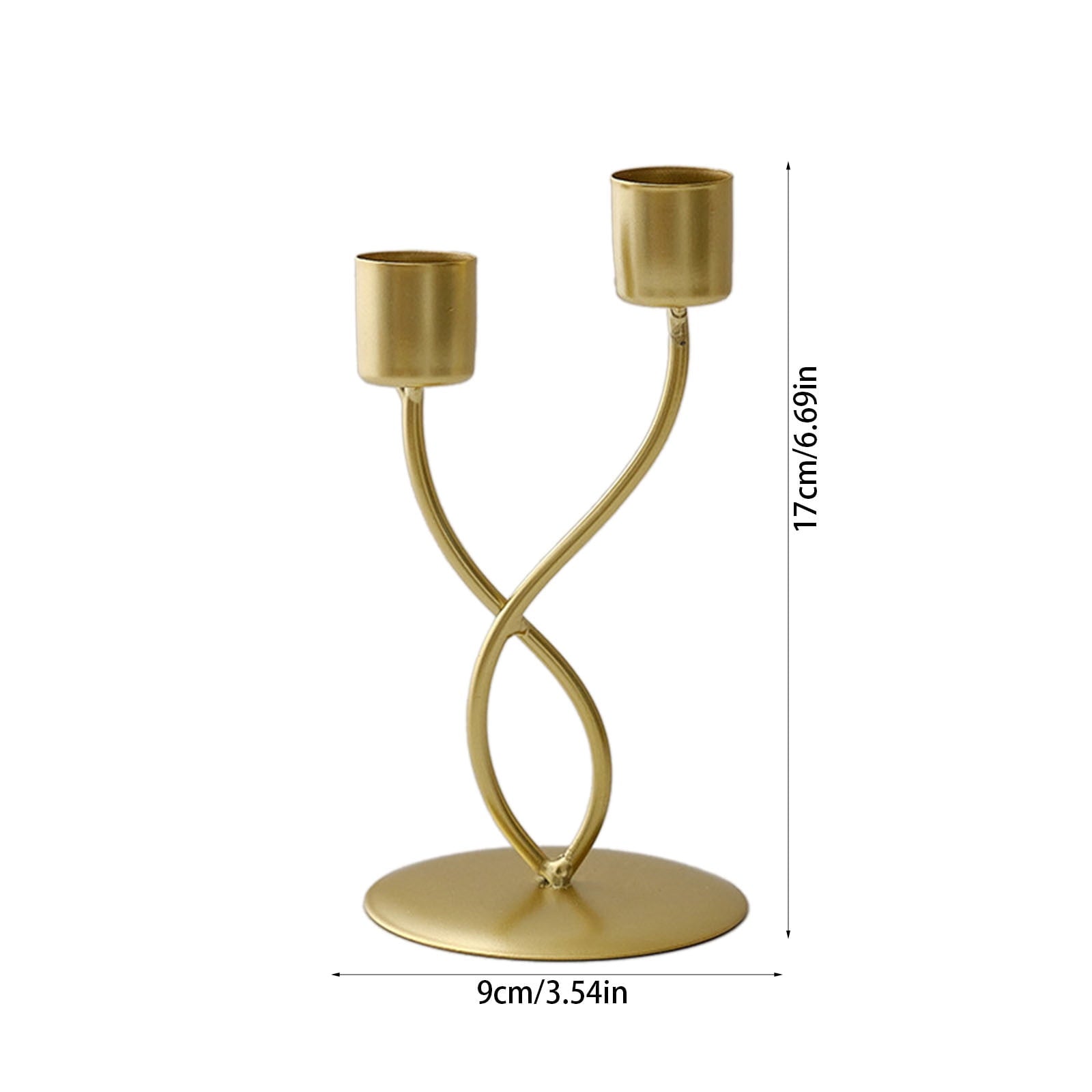 Darzheoy Iron Candlestick Vintage Metal Holder Decorative Taper Stand Sconce Home Desktop Table Decoration Wedding Craft Supplies Gold