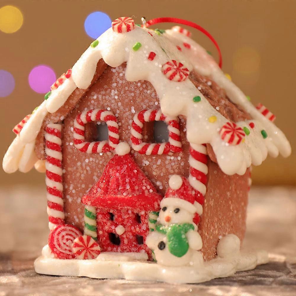 Christmas scene village houses LED lighting of Christmas buildings Christmas glowing small house