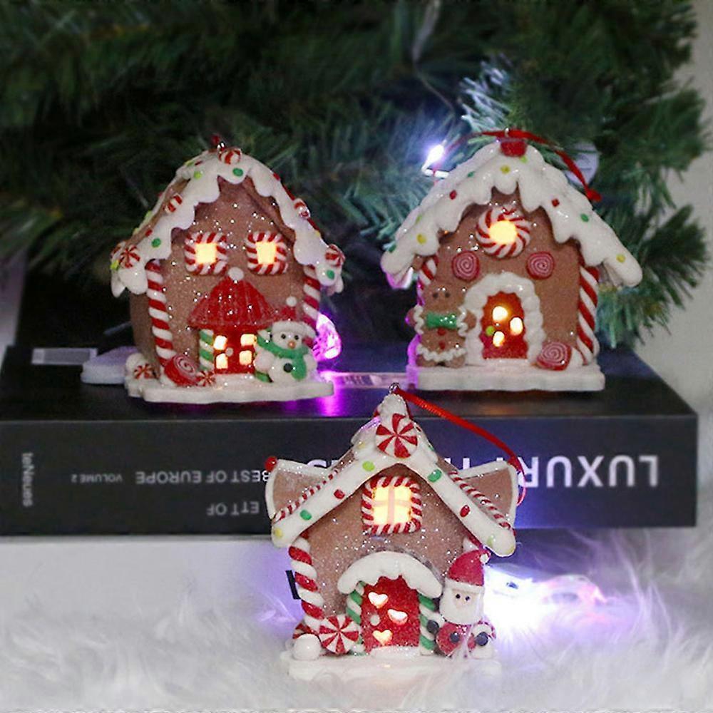Christmas scene village houses LED lighting of Christmas buildings Christmas glowing small house