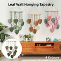 Handmade Braided Cotton Rope Leaves Wall Hanging Home Decoration Ornament - Green